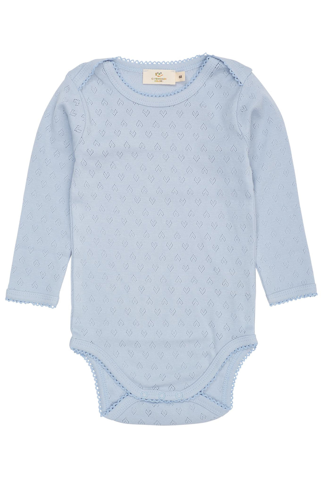 POINTELLE HEART LAPNECK BODY LS - DUSTY BLUE