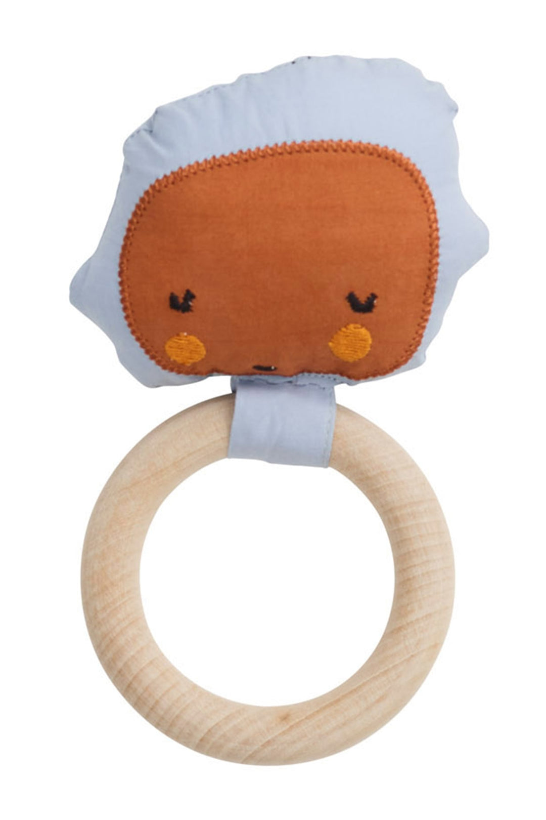 PLAYFUL BABY RATTLE - DUSTY BLUE BROWN 46