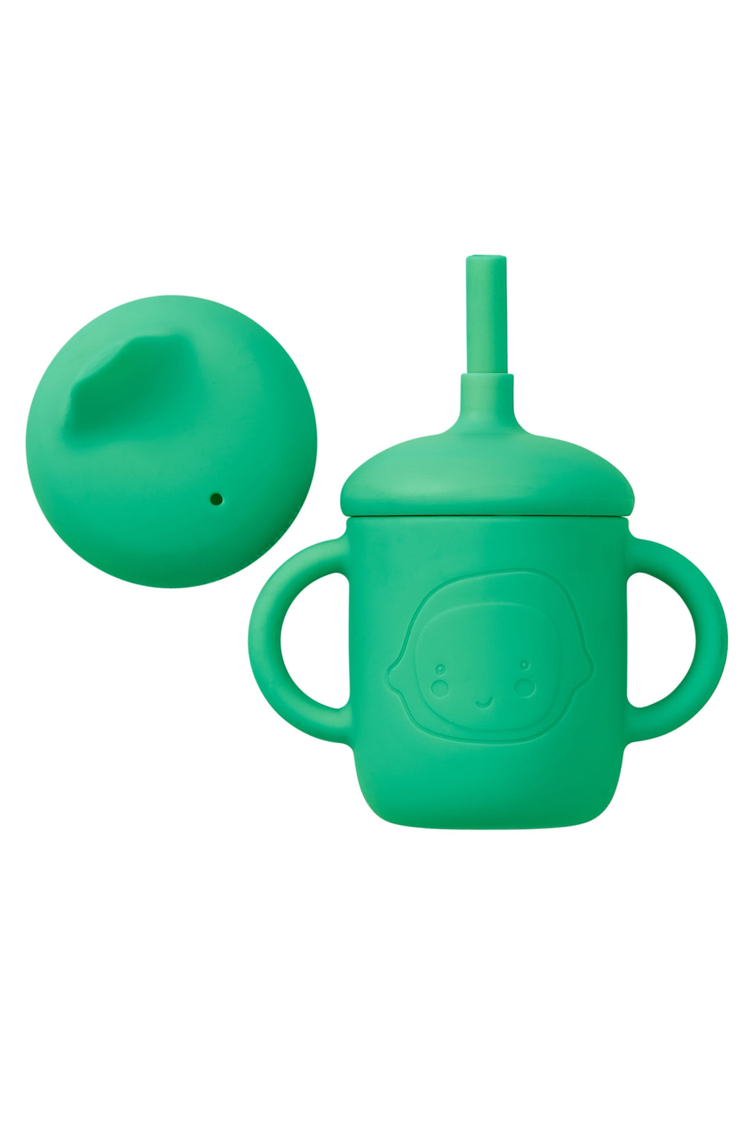 CURIOUS SILICONE CUP W. STRAW AND EXTRA LID - SHARP GREEN