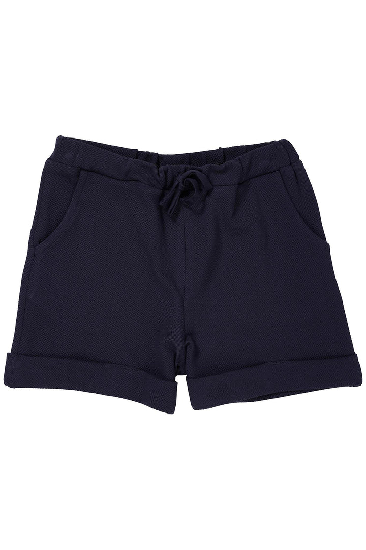 PIQUE SHORTS W. FOLD UP - NAVY COMB