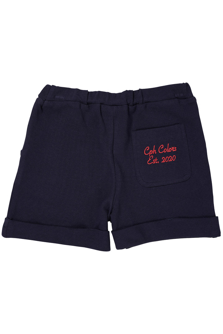 PIQUE SHORTS W. FOLD UP - NAVY COMB