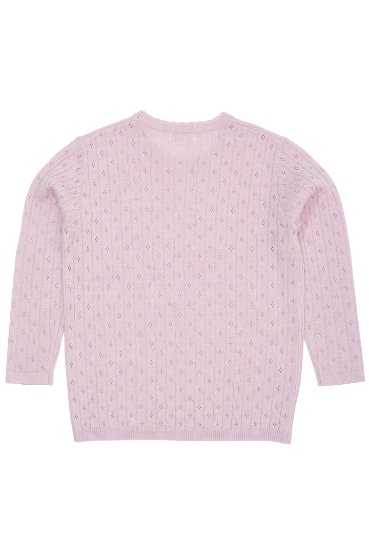 MERINO CLASSIC POINTELLE BLOUSE - LAVENDER