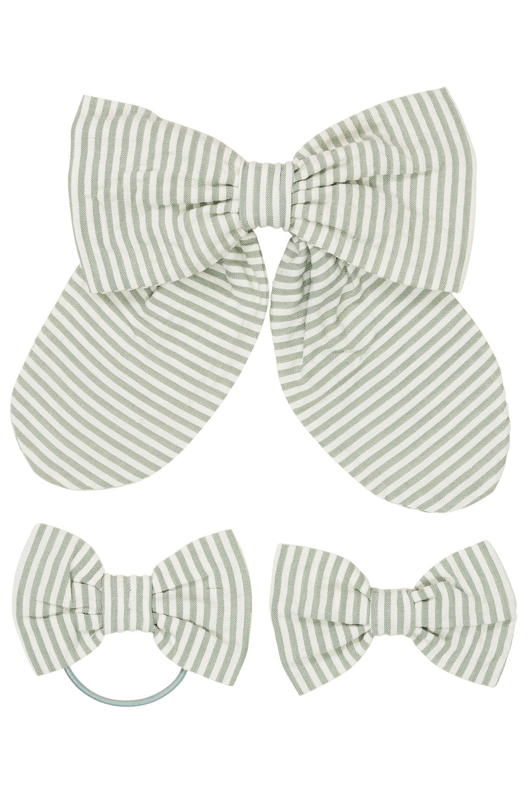 3-PACK SEERSUCKER ACCESSORIES - GREEN W CREAM STRIPE