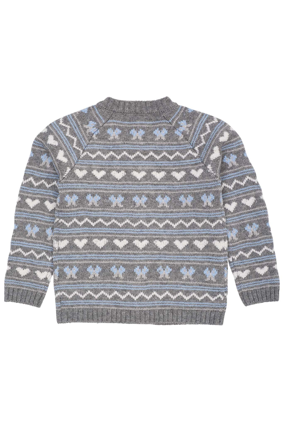 CASHMERE PATTERN CARDIGAN - DK GREY COMB