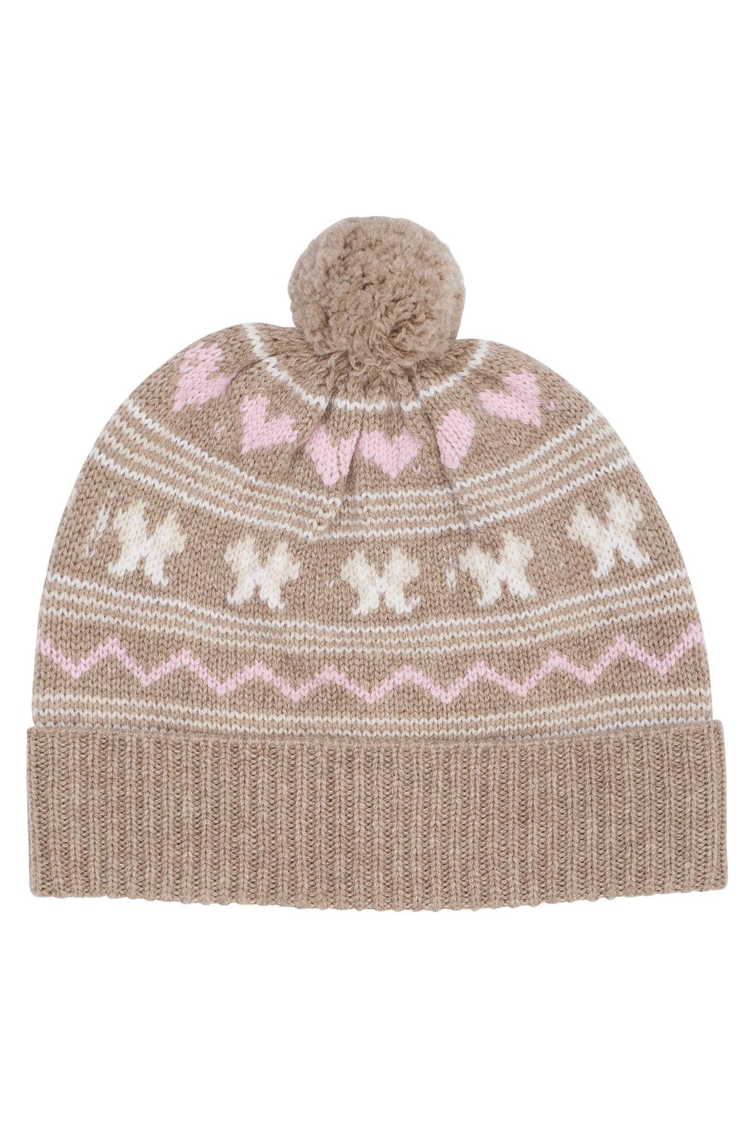 CASHMERE PATTERN BEANIE - SAND COMB.
