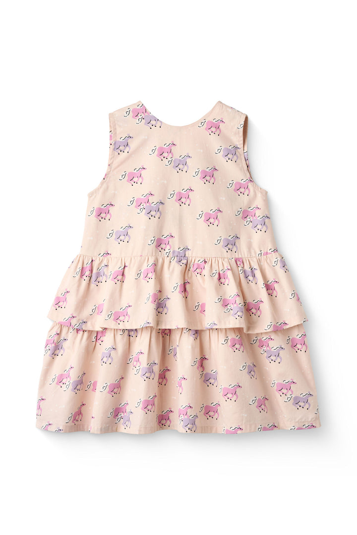 UNICORN DRESS W. RUFFLE & BOW - UNICORN COMB