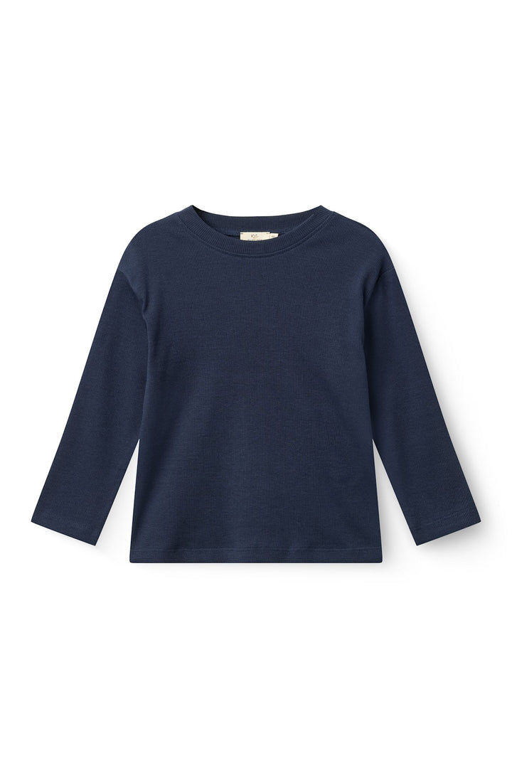 MODAL RIB LS BLOUSE W. DROP SHOULDER - NAVY