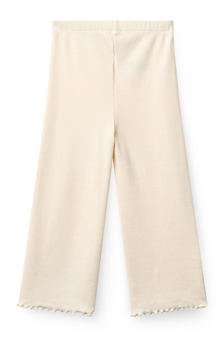 MODAL RIB WIDE PANTS - CREAM