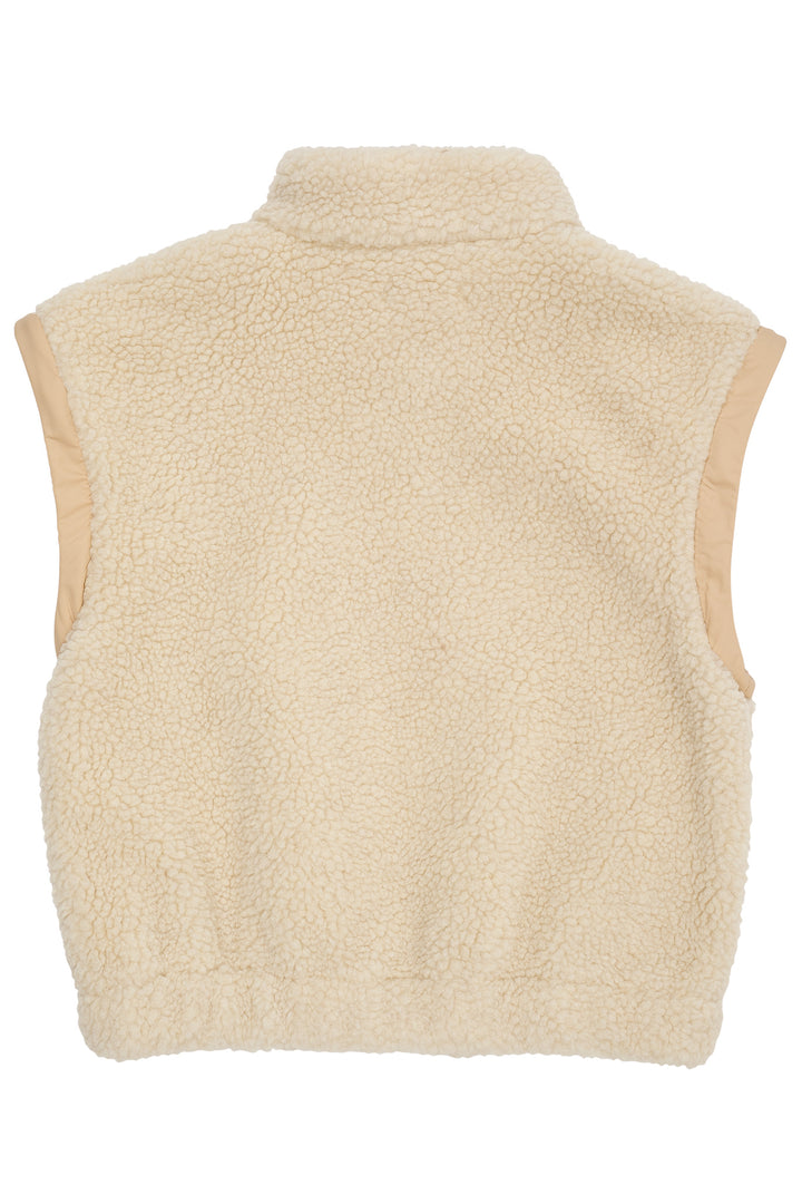 TEDDY JACKET W. REMOVABLE SLEEVES - CREAM COMB.