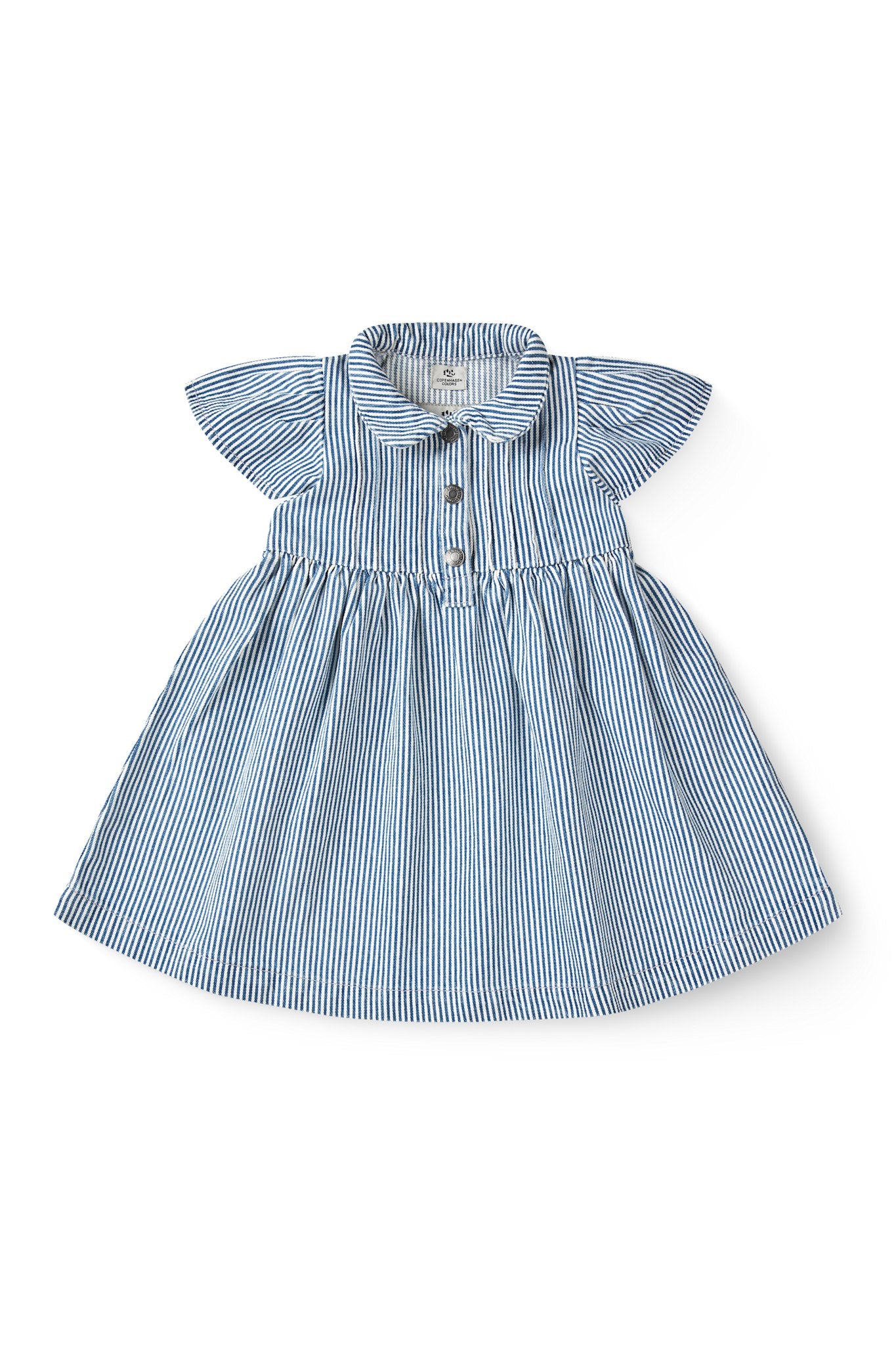 Y/D STRIPE DRESS W. FRILL SLEEVES