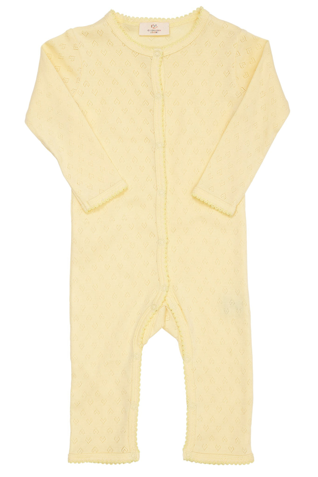 POINTELLE HEART FULL BODY - PALE YELLOW