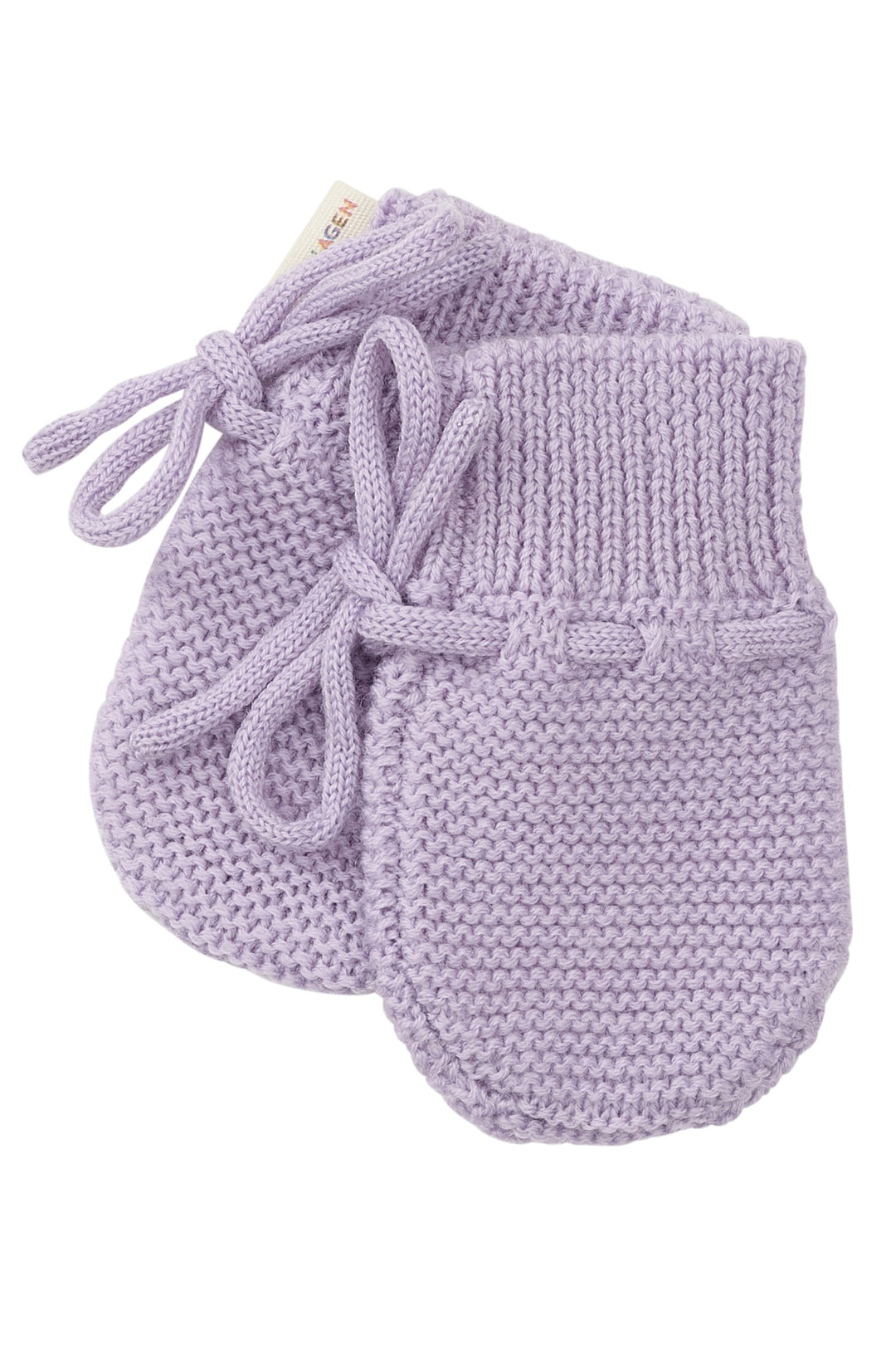 MERINO WOOL KNITTED BABY MITTENS - LAVENDER