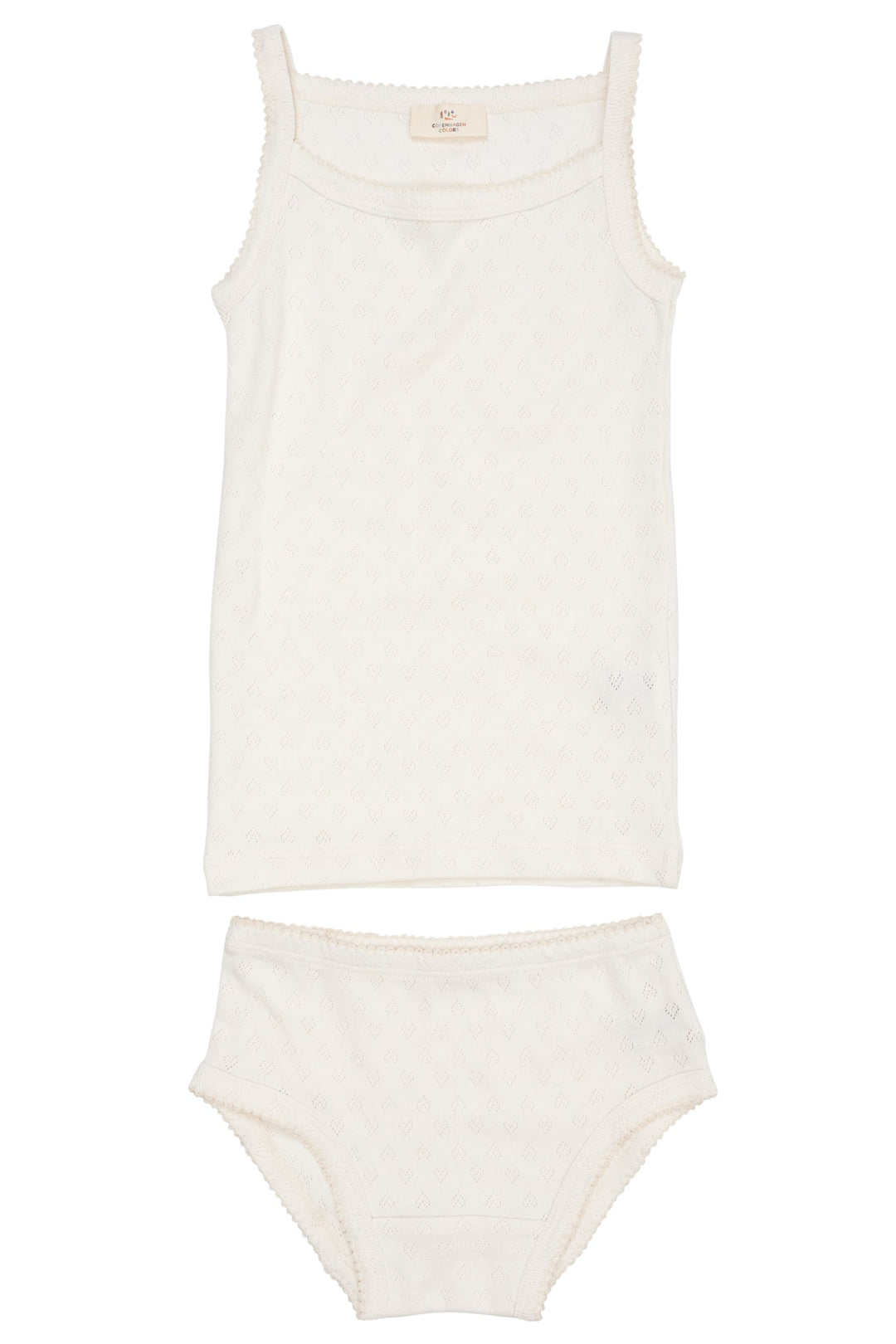 POINTELLE HEART UNDERWEAR SET - CREAM