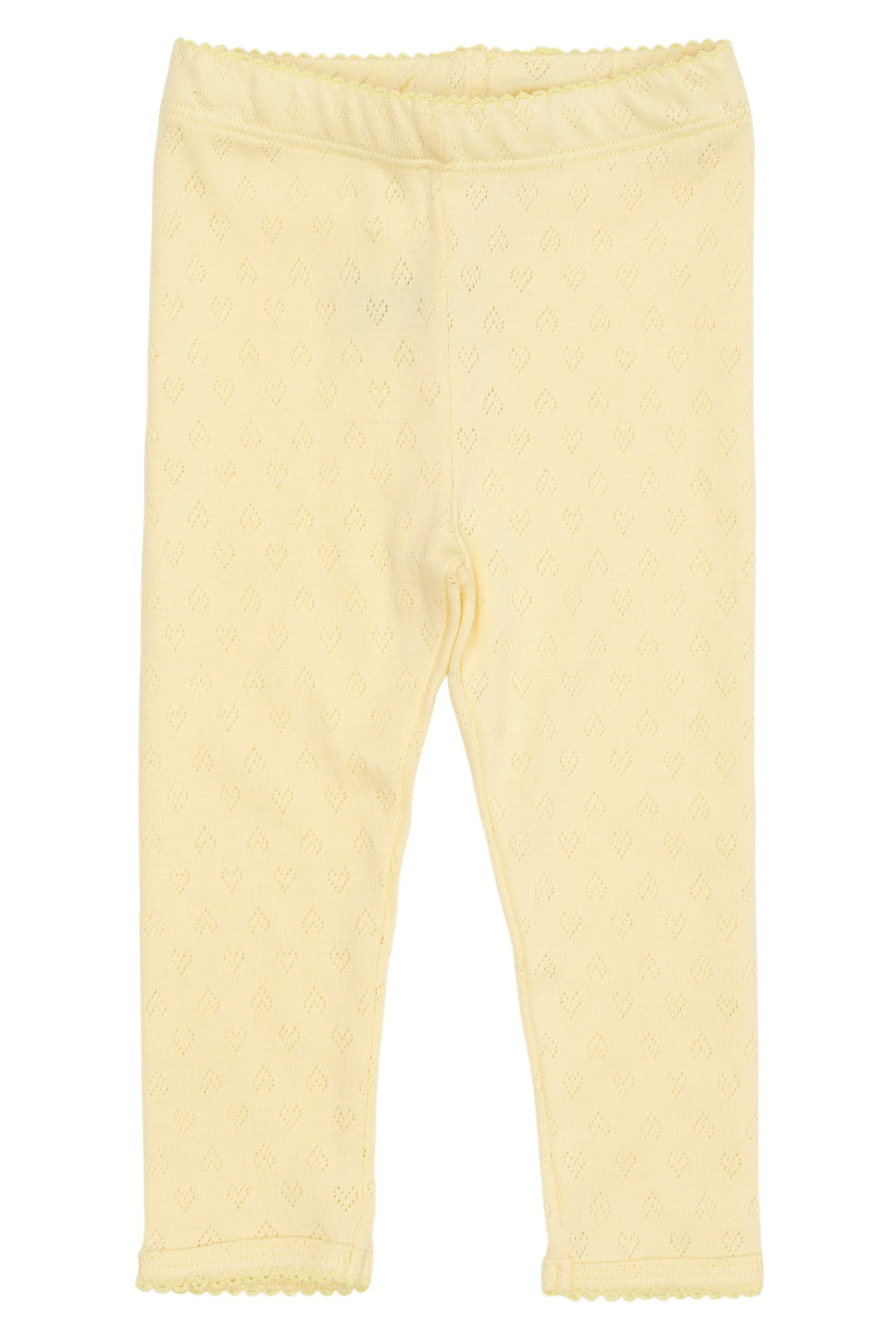 POINTELLE HEART LEGGINGS - PALE YELLOW