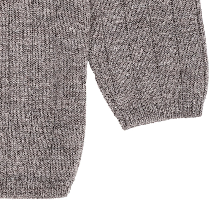 MERINO KNITTED BLOUSE - NATURAL MELANGE
