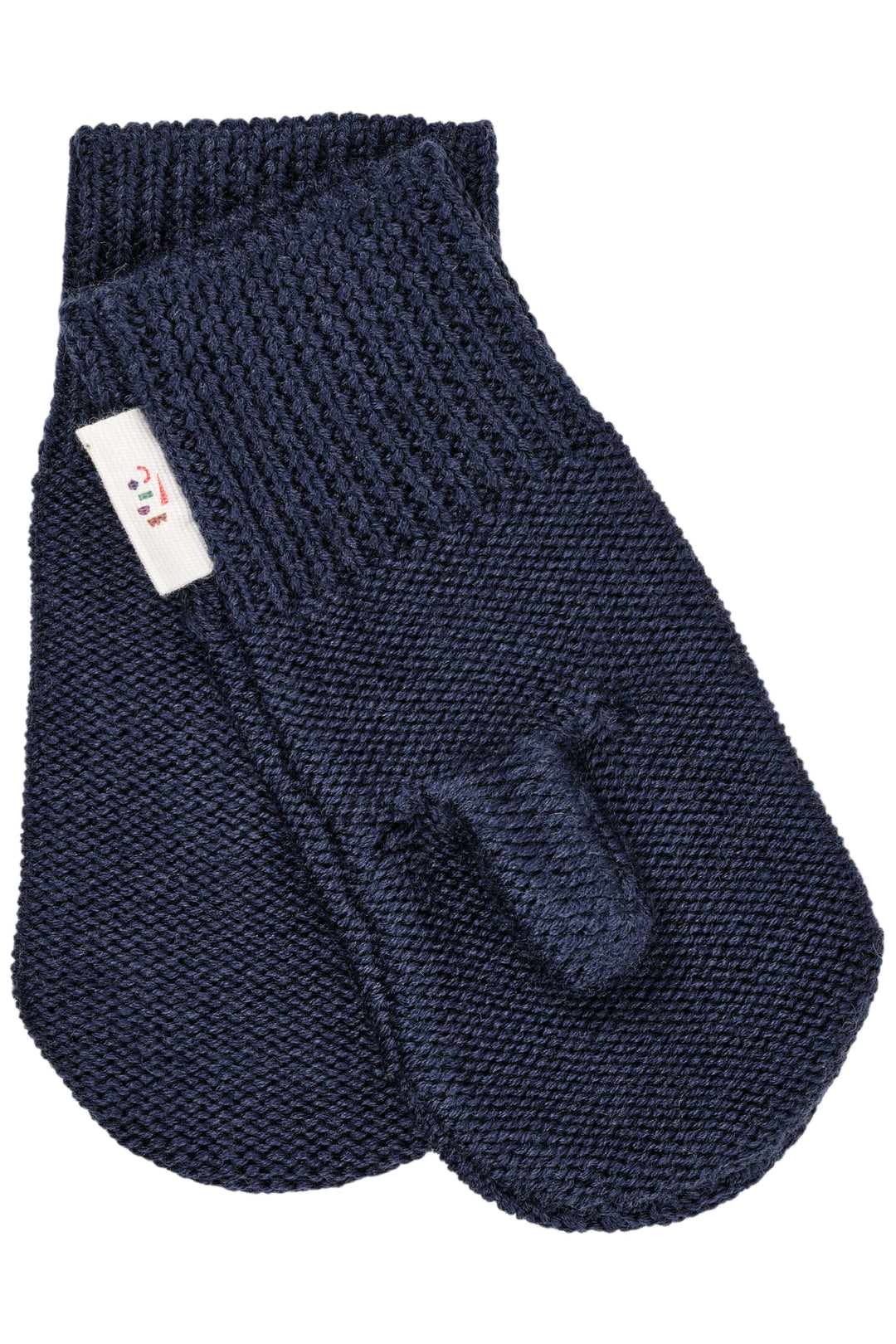 MERINO WOOL KNITTED MITTENS - NAVY