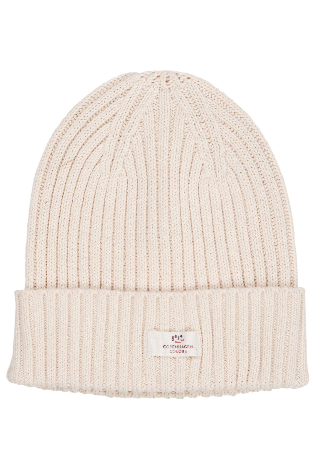 COTTON KNITTED CLASSIC BEANIE - CREAM