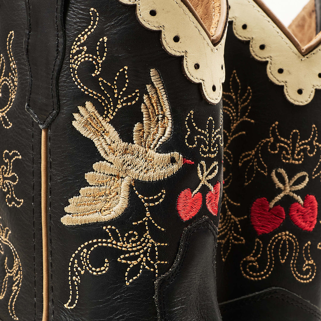 LIMITED COWBOY BOOTS - BLACK DOVE - BLACK