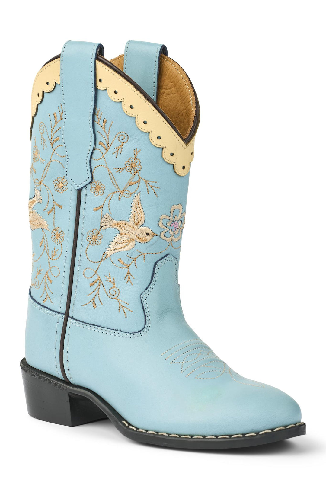 LIMITED COWBOY BOOT HIGH - DUSTY BLUE DOVE - DUSTY BLUE LEATHER