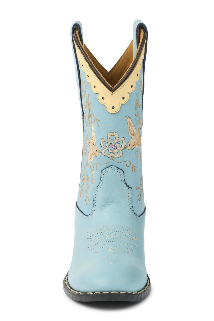 LIMITED COWBOY BOOT HIGH - DUSTY BLUE DOVE - DUSTY BLUE LEATHER