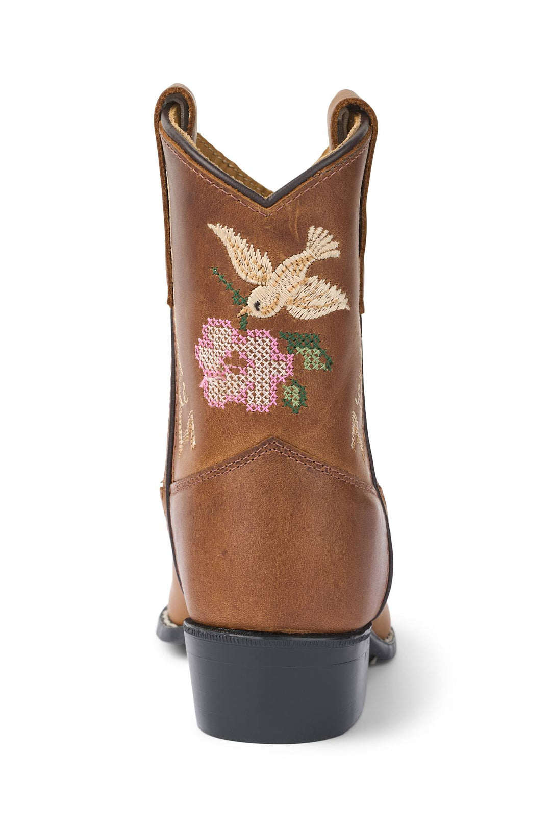 LIMITED COWBOY BOOT LOW - BROWN FLOWER - COGNAC LEATHER
