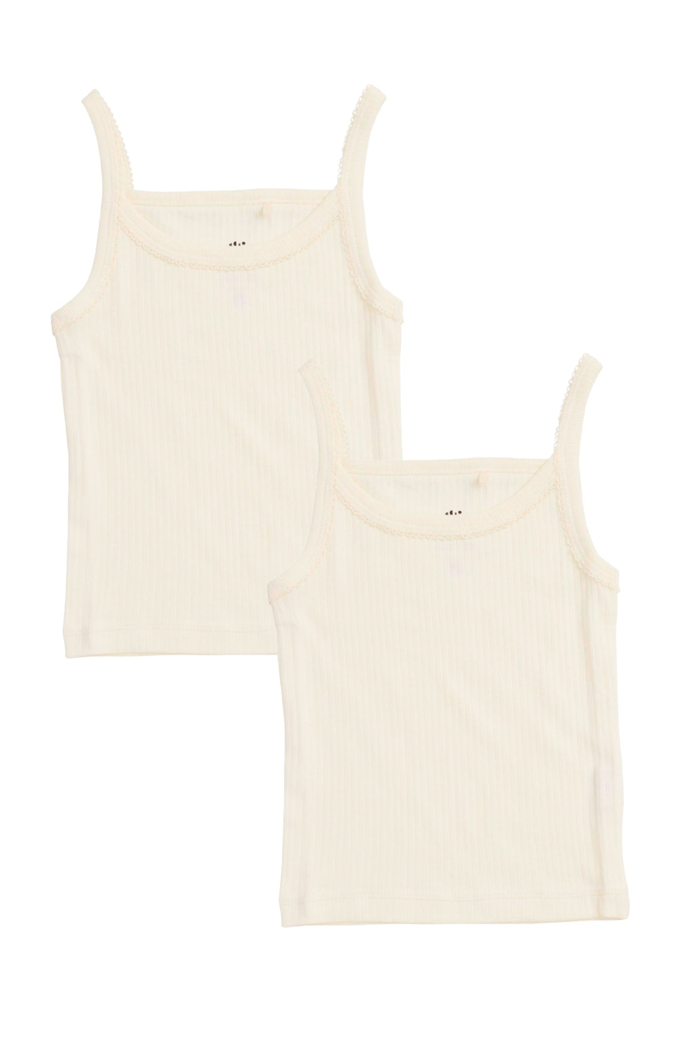 RIB JERSEY 2-PACK STRAP TOPS - CREAM