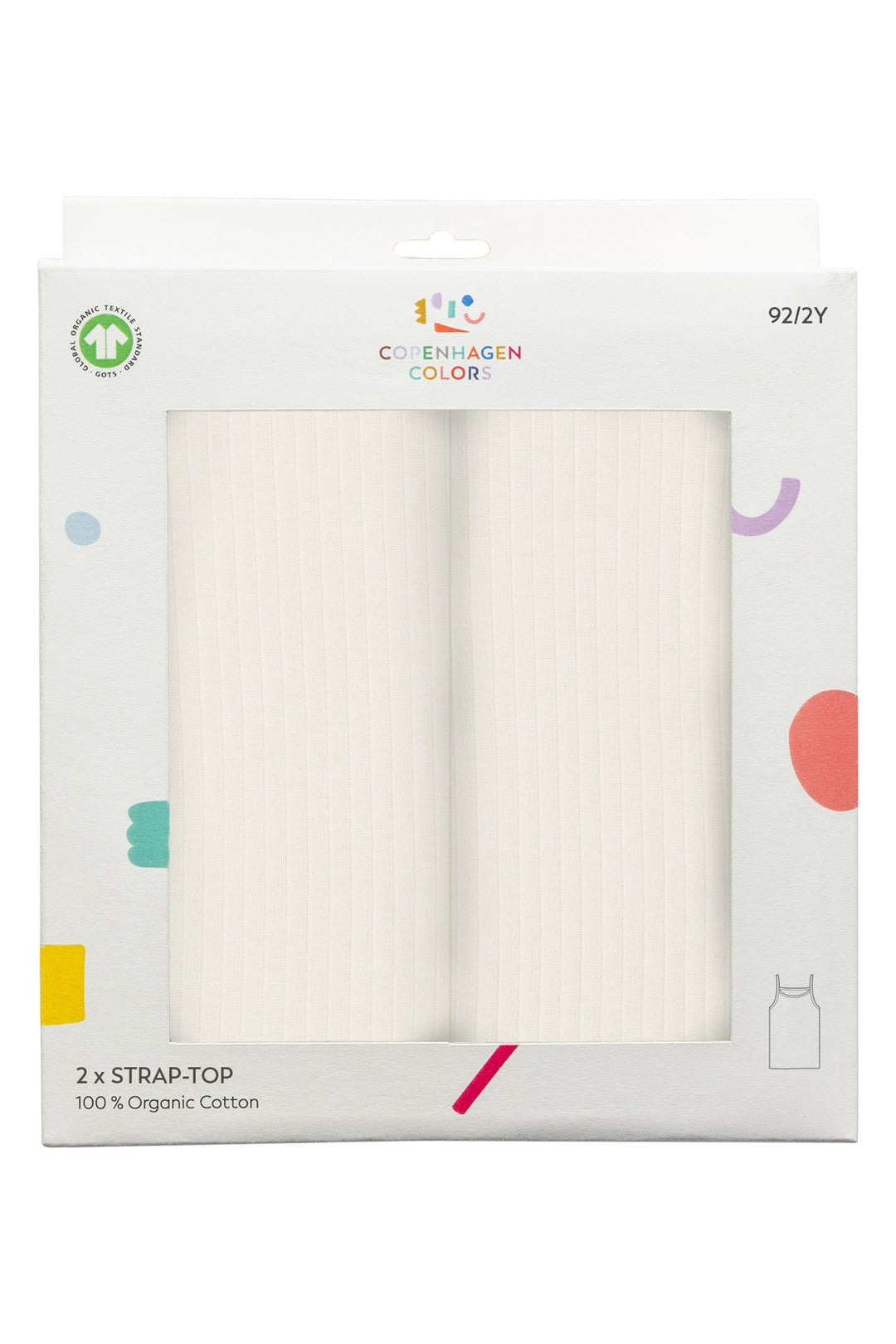 RIB JERSEY 2-PACK STRAP TOPS - CREAM