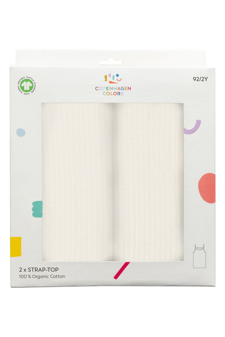 RIB JERSEY 2-PACK STRAP TOPS - CREAM
