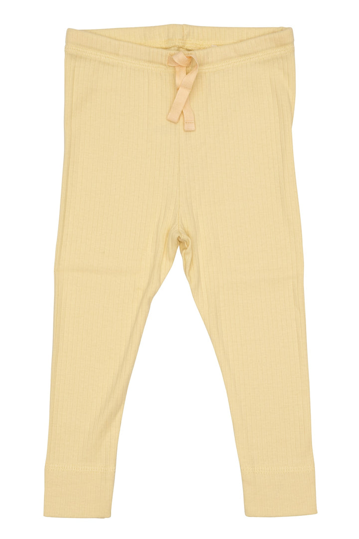 RIB JERSEY LEGGINGS W. STRING - PALE YELLOW