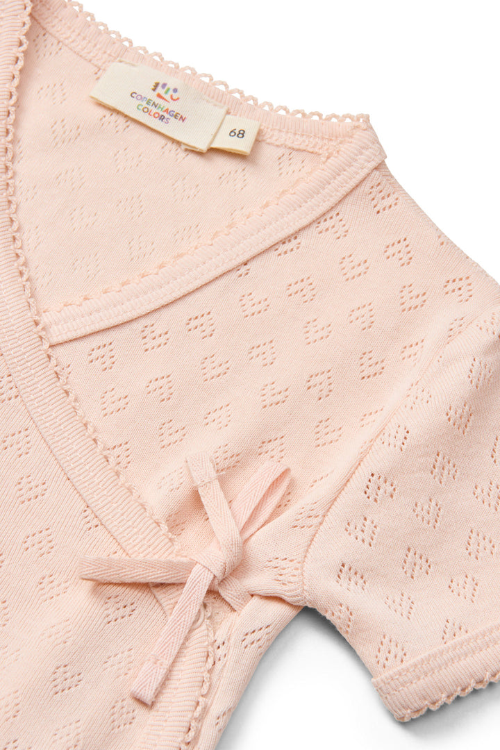 POINTELLE HEART CROSSOVER BODY SS - DUSTY ROSE