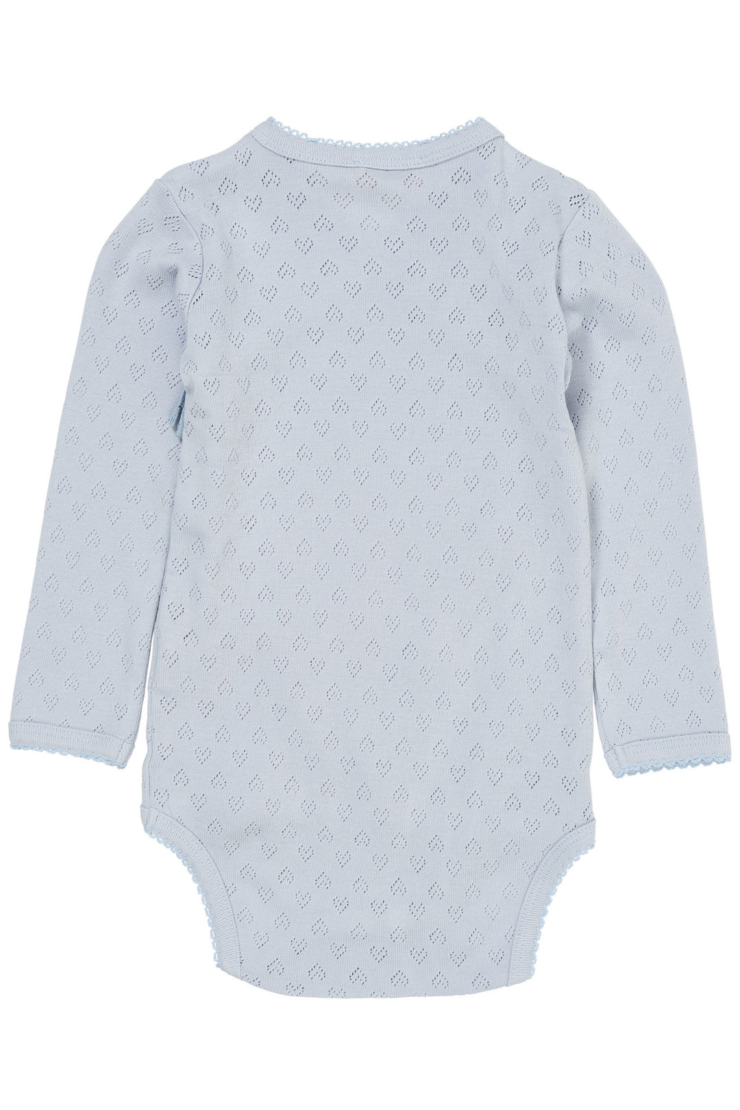 POINTELLE HEART CROSSOVER BODY LS - DUSTY BLUE