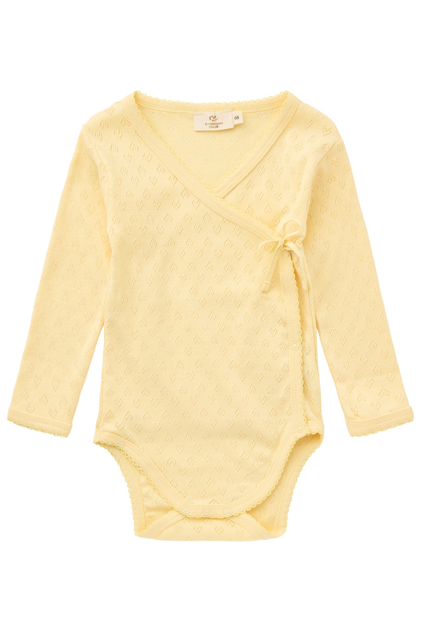 POINTELLE HEART CROSSOVER BODY LS - PALE YELLOW