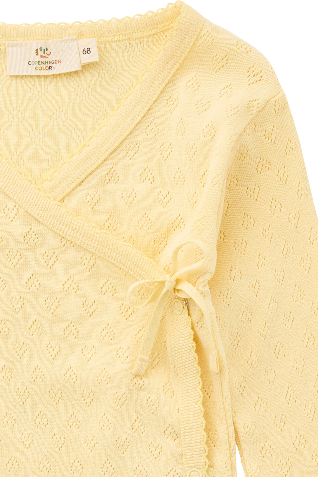 POINTELLE HEART CROSSOVER BODY LS - PALE YELLOW