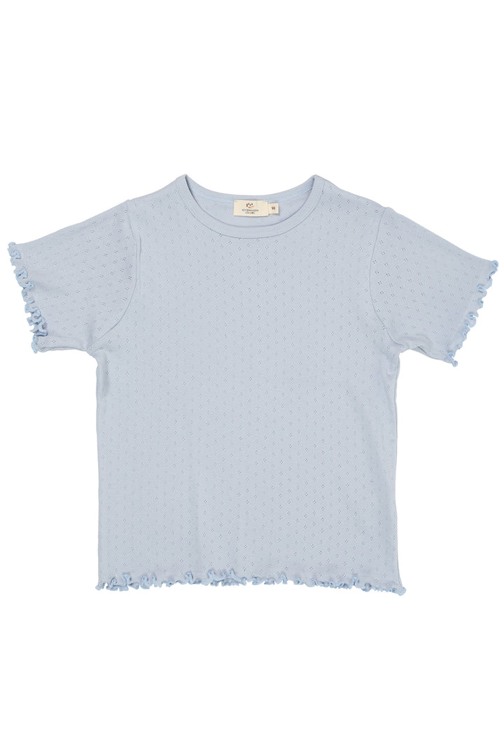 SUMMER POINTELLE T-SHIRT SS - DUSTY BLUE