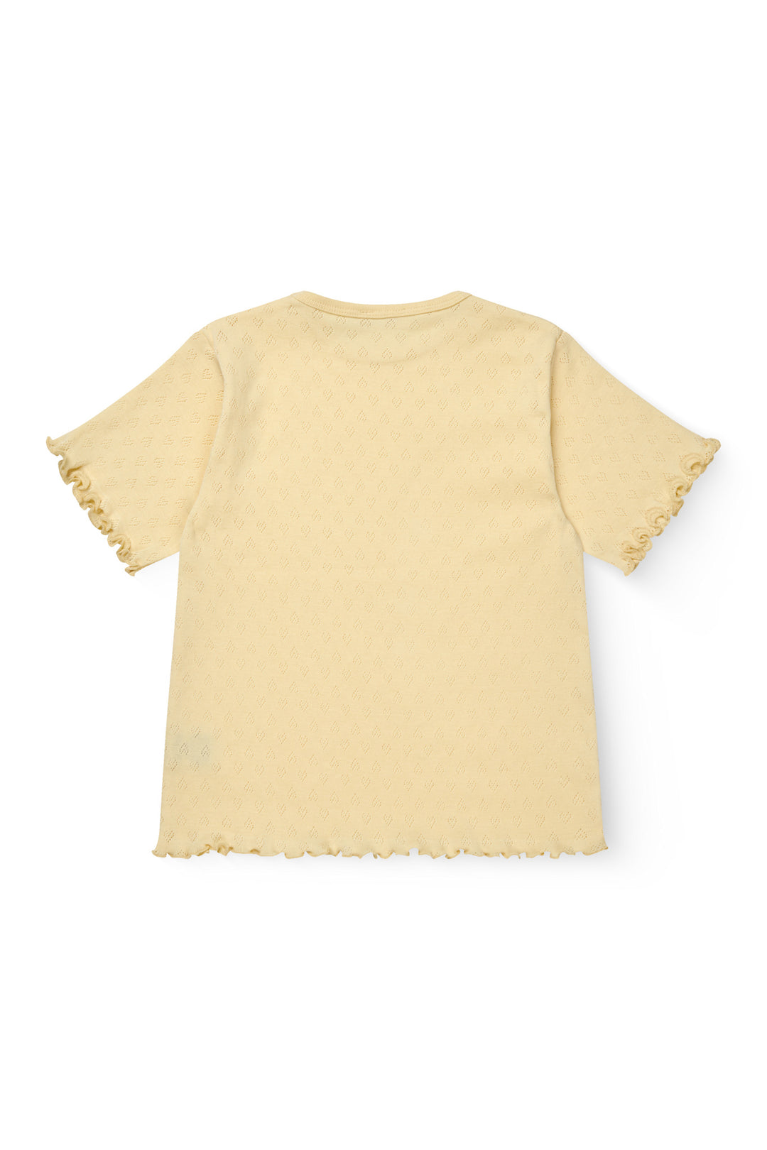 POINTELLE HEART T-SHIRT - PALE YELLOW
