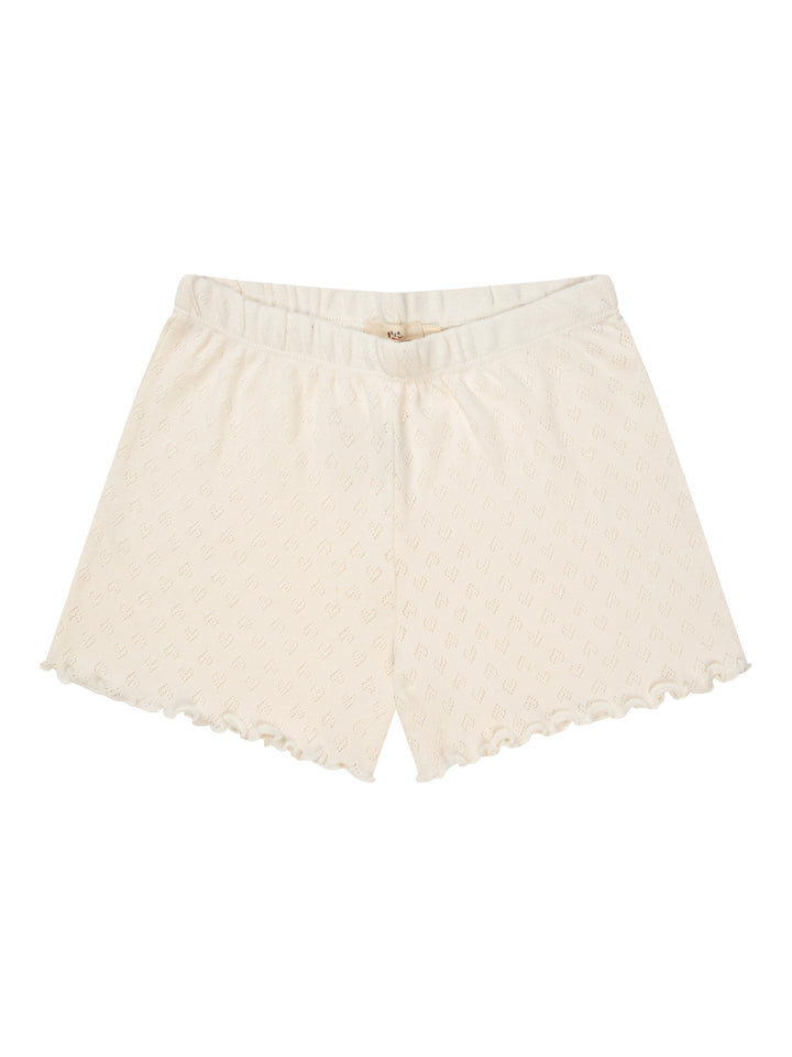 POINTELLE HEART SHORTS - CREAM