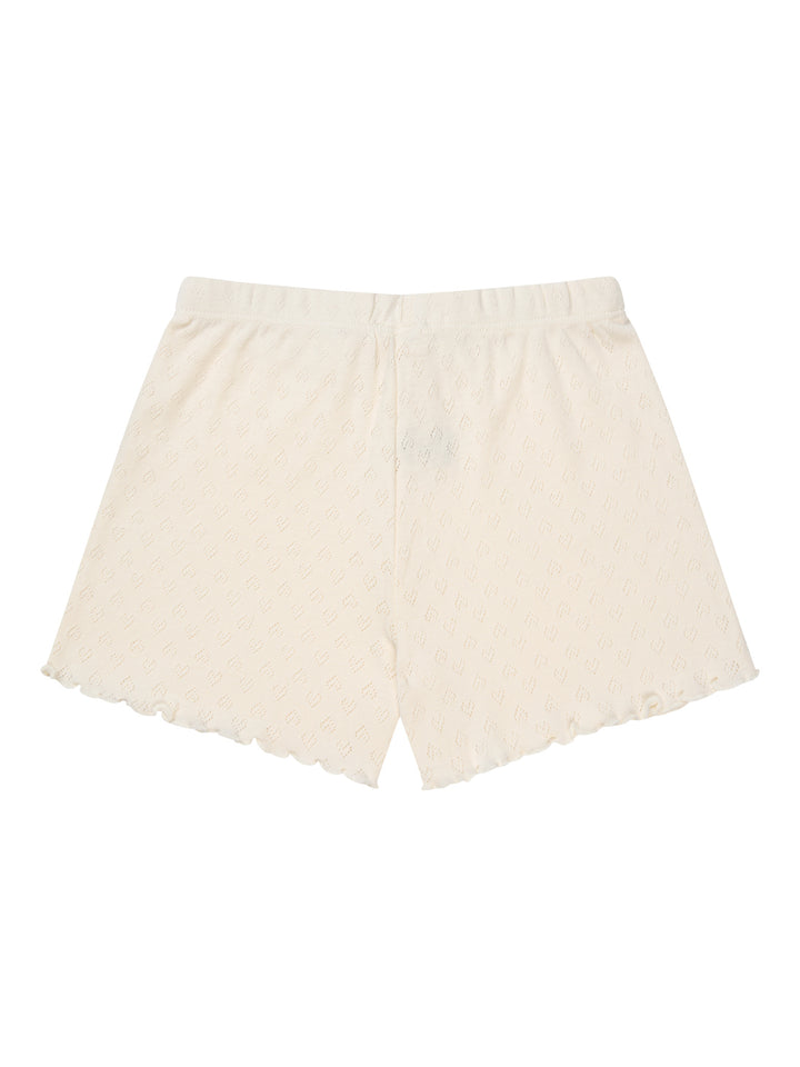 POINTELLE HEART SHORTS - CREAM
