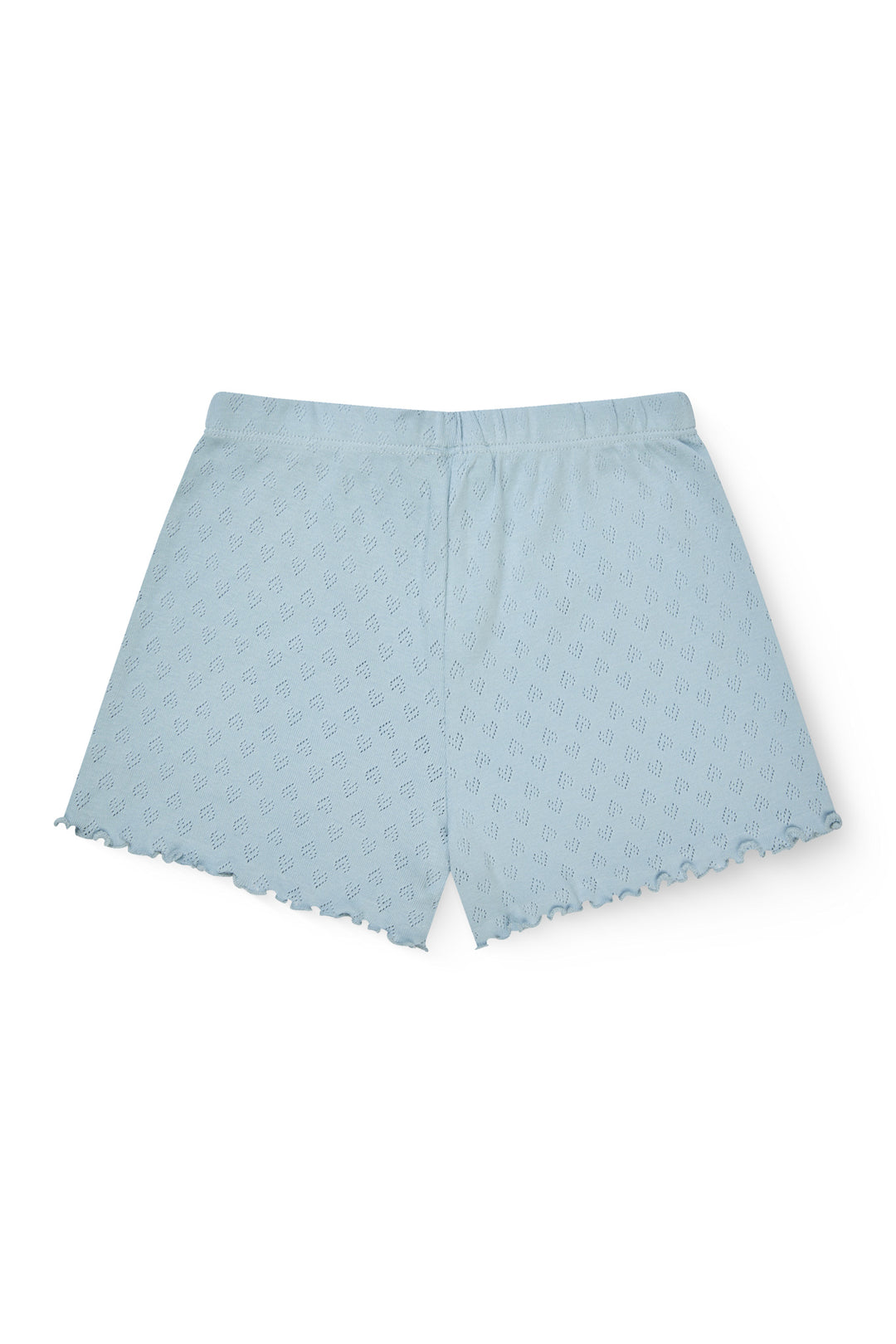POINTELLE HEART SHORTS - DUSTY BLUE