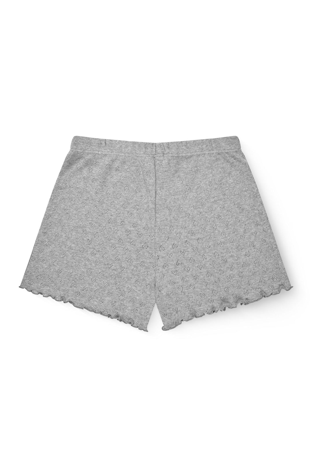 POINTELLE HEART SHORTS - GREY MEL.
