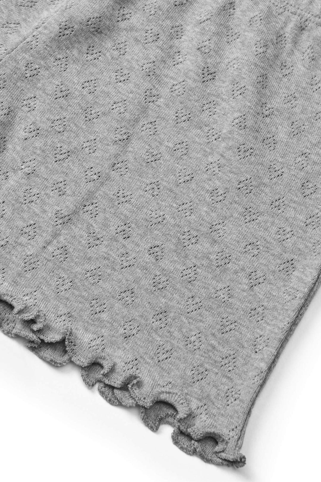 POINTELLE HEART SHORTS - GREY MEL.