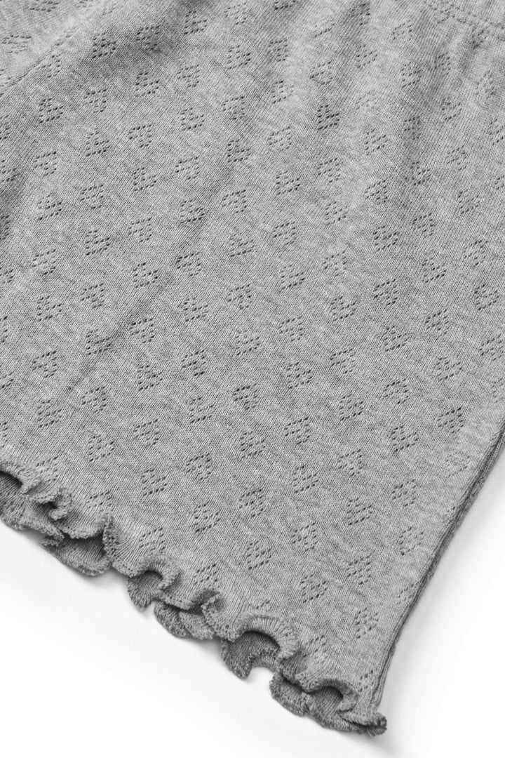 POINTELLE HEART SHORTS - GREY MEL.