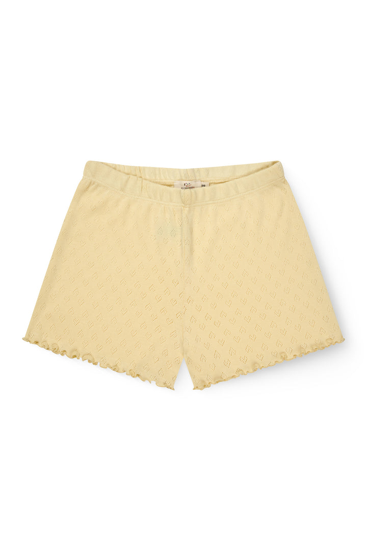 POINTELLE HEART SHORTS - PALE YELLOW