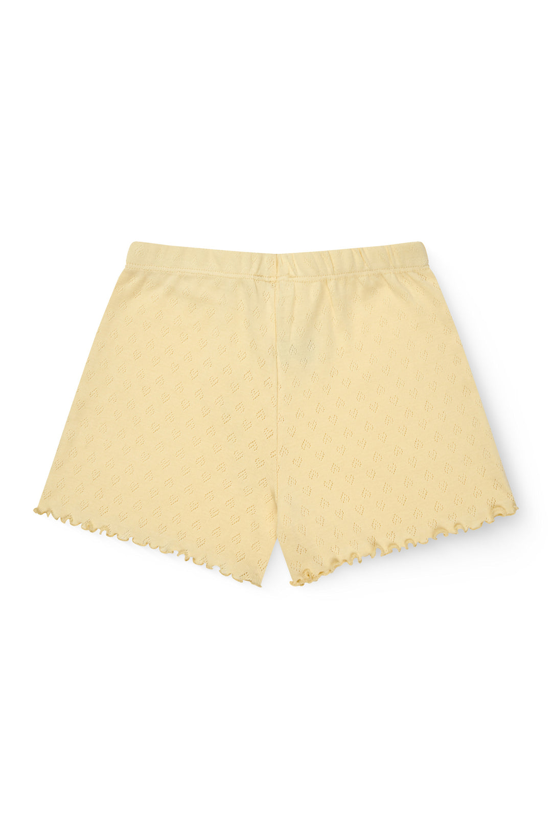 POINTELLE HEART SHORTS - PALE YELLOW