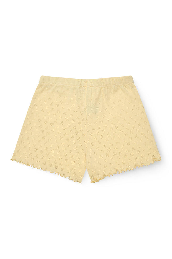 POINTELLE HEART SHORTS - PALE YELLOW