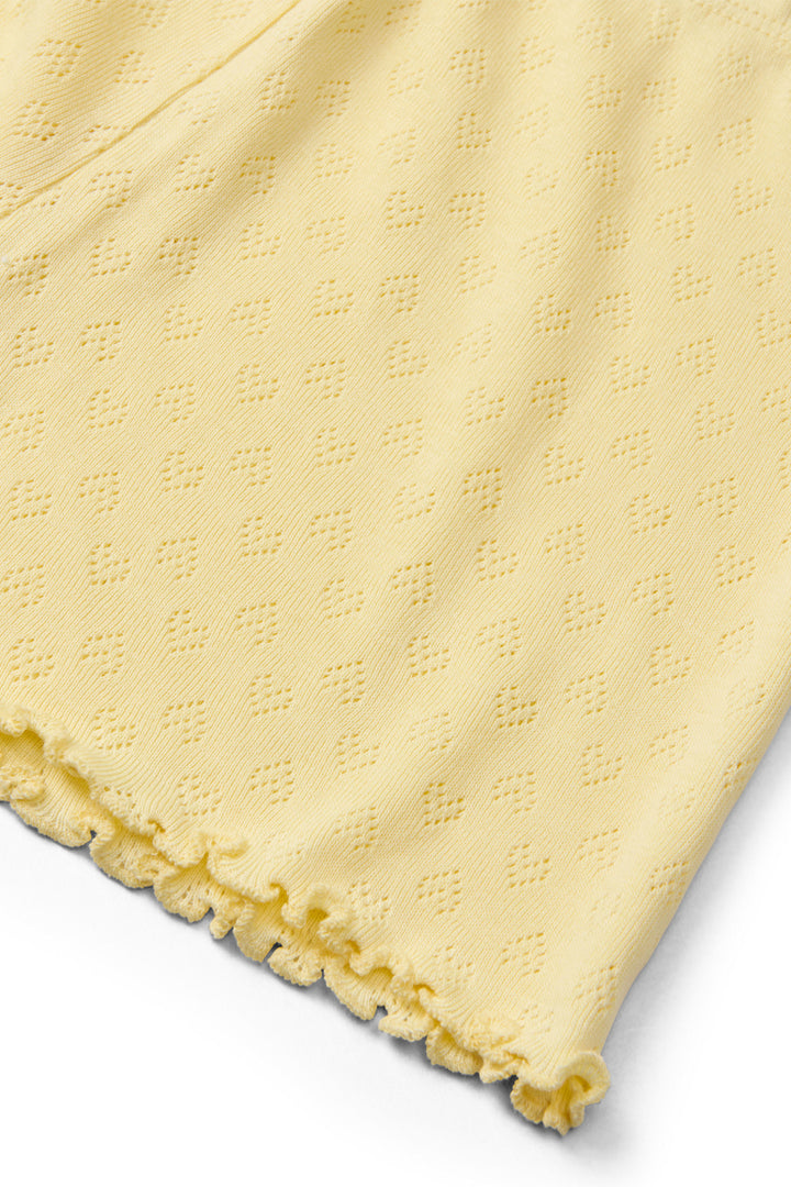 POINTELLE HEART SHORTS - PALE YELLOW