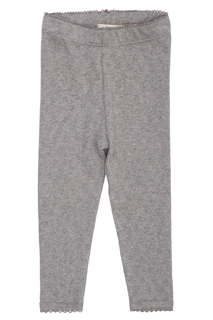 POINTELLE HEART LEGGINGS - GREY MEL
