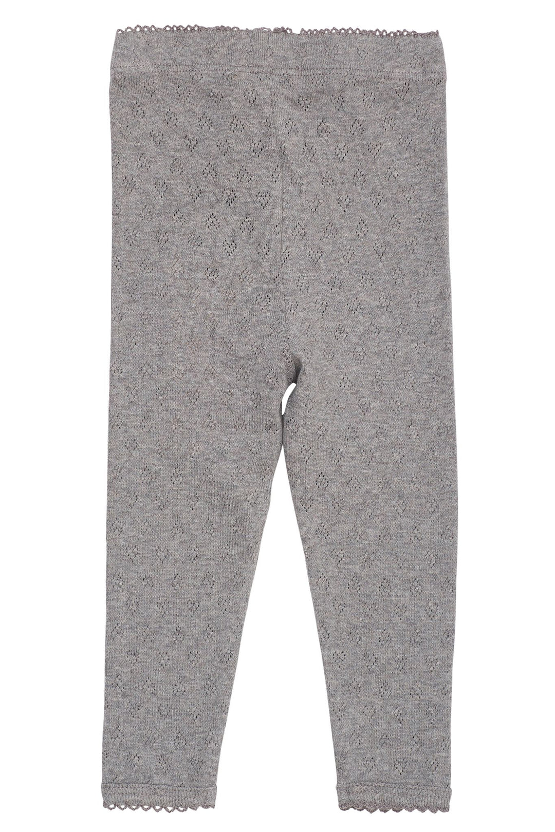 POINTELLE HEART LEGGINGS - GREY MEL