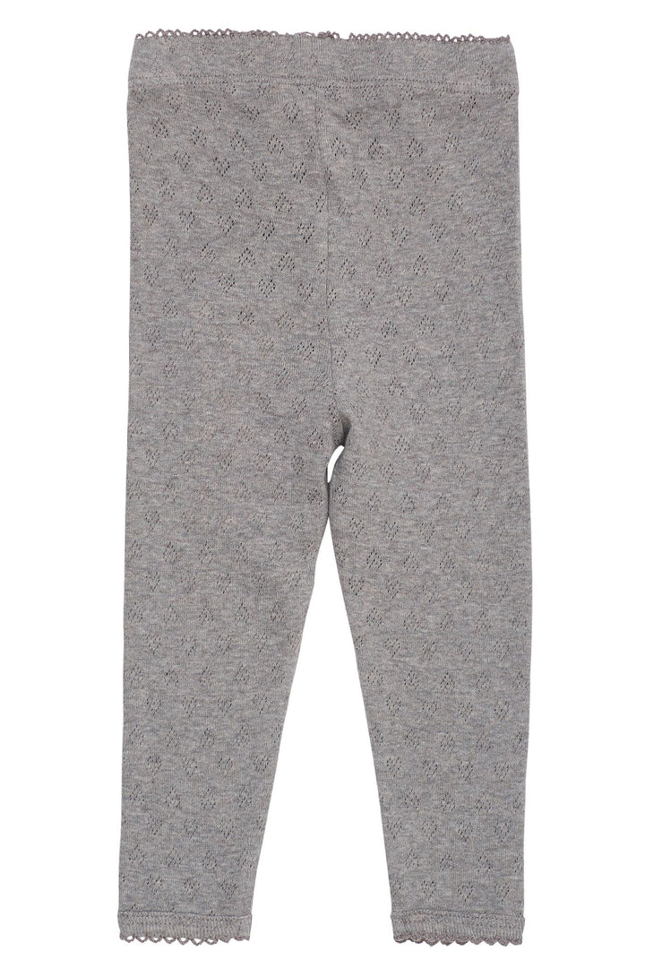 POINTELLE HEART LEGGINGS - GREY MEL