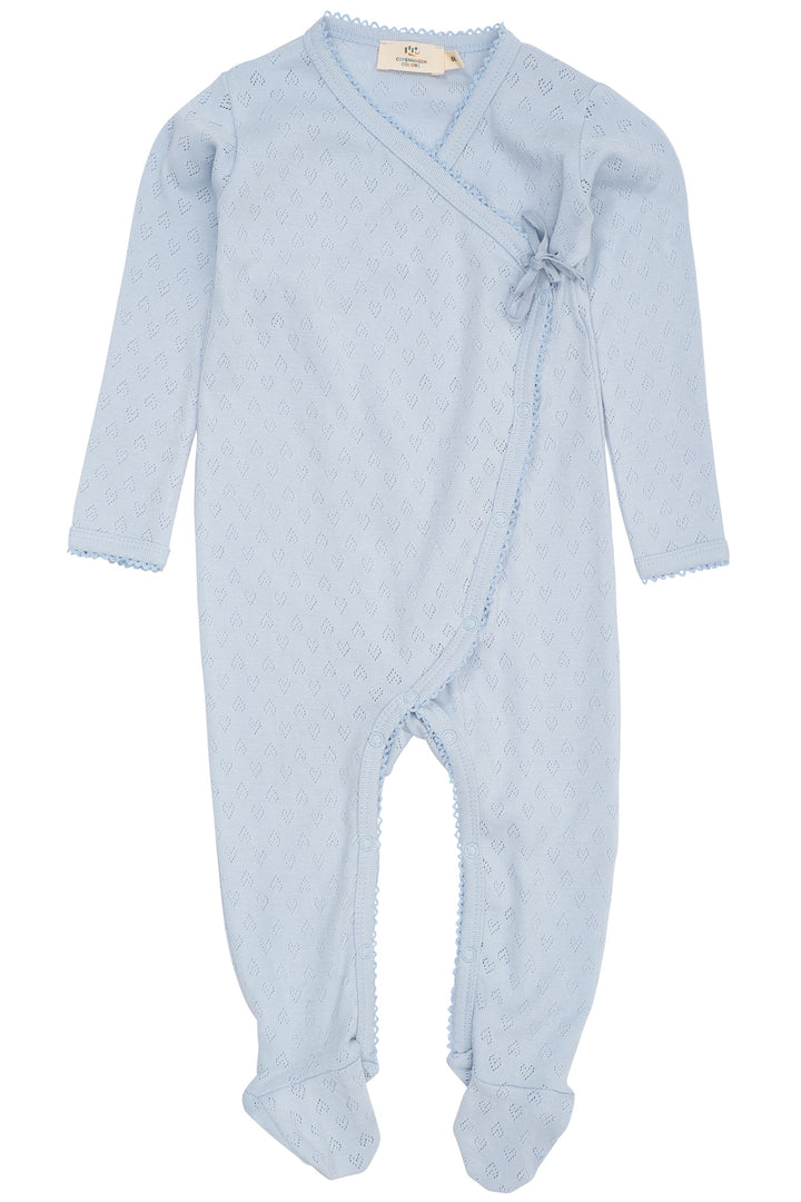 POINTELLE CROSS-OVER FULL BODY - DUSTY BLUE