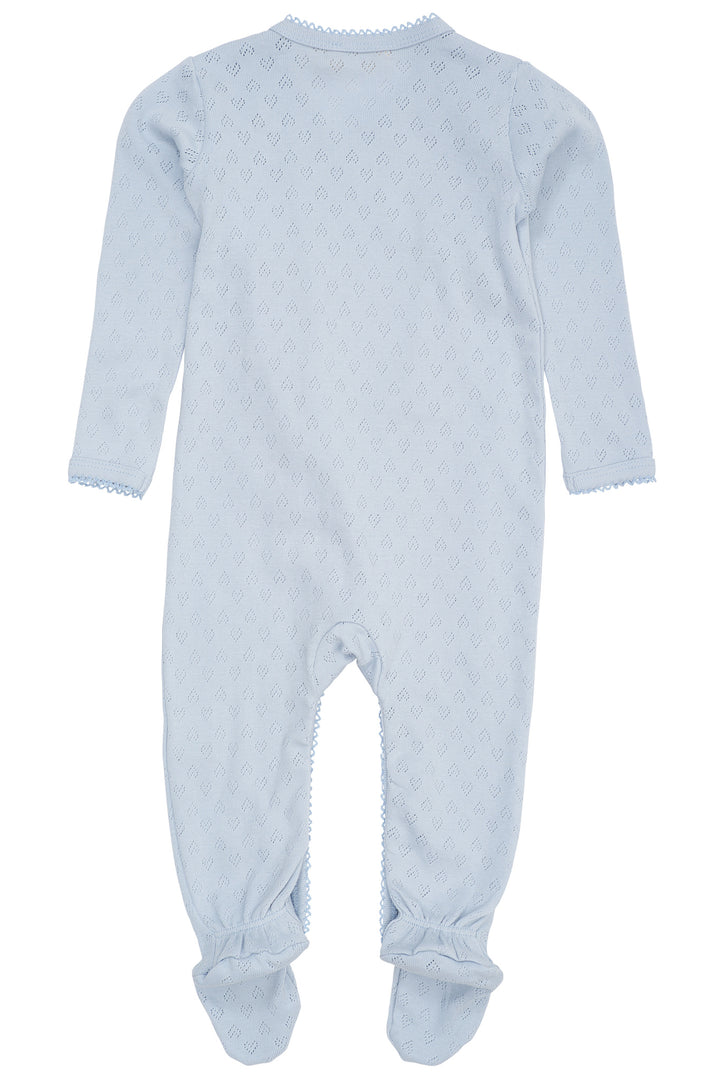 POINTELLE CROSS-OVER FULL BODY - DUSTY BLUE